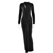 Load image into Gallery viewer, Cocktail Evening Dress Maxi Dress Sexy Tight Hollow Out Cutout round Neck Long Sleeve Solid Color Dress for Women