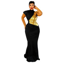 Load image into Gallery viewer, Women Clothing Color Contrast Bronzing Sexy Slim Dress