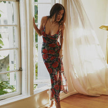 Load image into Gallery viewer, Spring Fashionable Sexy V neck Elegant All Match Slim Fit Long Printed Cami Dress for Women