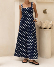 Load image into Gallery viewer, Summer Dress Polka Dot Print French a Hem Lace Dress