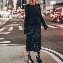 Load image into Gallery viewer, Simple Sequin Street Graceful Fashionable Long Sleeve Dress