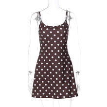 Load image into Gallery viewer, French Women Clothing Winter Printed Polka Dot Slim Fit Slimming Sheath Strap Dress for Women