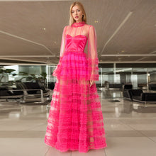 Load image into Gallery viewer, Dress Spring Mercerized Sheer Mesh Sexy Figure Flattering Tiered Dress Women