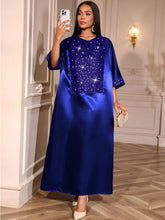 Load image into Gallery viewer, Elegant round Neck Sequin Cloth Cloth Dress African Ethnic Loose Robe Party Dress
