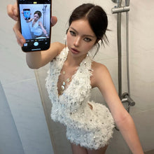 Load image into Gallery viewer, Women Clothing Nightclub Sequined Decorative Plush Sexy Backless Dress