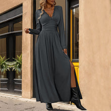 Load image into Gallery viewer, Fall Women Clothing Solid Color Split Slim Fit Dress