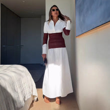 Load image into Gallery viewer, Summer Women Clothing Patchwork Slit Collared Dress