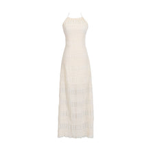 Load image into Gallery viewer, French Simplicity Vacation Beach Knit Breathable Maxi Dress Autumn Halter Backless Solid Color Dress