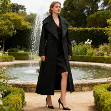 Load image into Gallery viewer, Women French Long Sleeve Loose Diamond Coat Autumn High Sense Show Thin Black Windbreaker