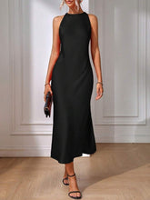 Load image into Gallery viewer, Satin Dress Women Clothing Spring Summer Sleeveless Split Satin Imitation Silk Maxi Dress