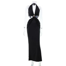 Load image into Gallery viewer, Women Clothing Hollow Out Cutout Deep V Plunge neck Halter Sleeveless Sexy Sheath Dress Graceful Formal Dress