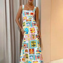 Load image into Gallery viewer, Personalized Graffiti Strap Tube Top Lace Dress Women