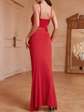 Load image into Gallery viewer, Women Clothing Arrival Red Paillette Splicing Sling Slit Maxi Dress Slim Fit Cocktail Formal Dress