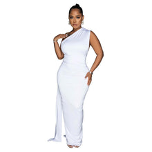 Load image into Gallery viewer, Women Wear Solid Color Backless Pleated Irregular Asymmetric Maxi Dress Women