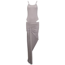 Load image into Gallery viewer, Sexy Sling Slim Fit Waist Pleating Design High Slit Sheath Maxi Dress
