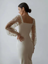 Load image into Gallery viewer, Women Concise Elegant Embroidery Stitching Hip Dress