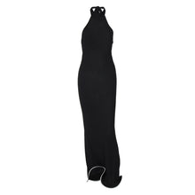 Load image into Gallery viewer, Women lothing Summer Sexy Backless Elegance Sleeveless Halter Wooden Ear Swing Dress