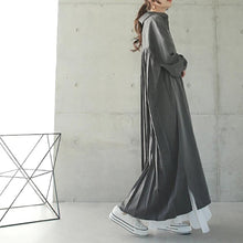 Load image into Gallery viewer, Spring Autumn Loose Overknee Dress Women Casual Large Version Back Pleated Long Shirt Dress