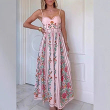 Load image into Gallery viewer, Sexy Decorative Beads Sling Positioning Print Holiday Dress Women