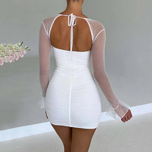 Load image into Gallery viewer, Sexy Tight Dress Autumn Winter Fashionable See through Long Sleeve Backless Hip Dress