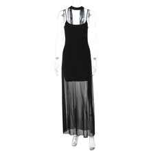 Load image into Gallery viewer, Arrival Solid Color Sexy Adult Lady like Woman See through Tulle Dress Side Slim Strap Ribbon Dress Women