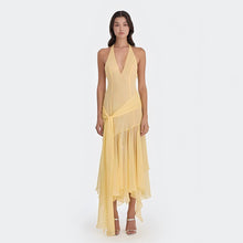 Load image into Gallery viewer, Summer Halter Chiffon See through Dress Sexy Deep V Plunge Ribbon Dress