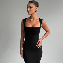 Load image into Gallery viewer, Women Clothing Spring Summer Slim Fit Square Collar Sleeveless Waist Slimming Dress