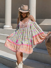 Load image into Gallery viewer, Loose Printed Off Shoulder Tassel Dress Vacation