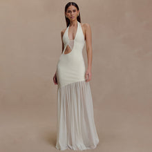 Load image into Gallery viewer, Women Dress Elegant Halter Sexy Cutout Pleated Backless Sheath Dress