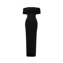 Load image into Gallery viewer, Women Clothing Summer Sexy off Shoulder Backless Bag Hip Pleated Solid Color Dress