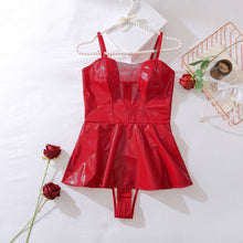 Load image into Gallery viewer, Sexy Waist Bodybuilding Jumpsuits Sexy Faux Leather Tight Braces Short Party Performance Wear