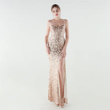 Load image into Gallery viewer, Heavy Industry Sequin Beaded Boning Corset Waist Tight Evening Dress