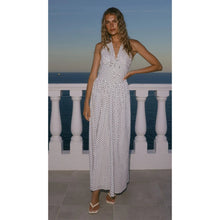 Load image into Gallery viewer, Goods Polka Dot Halter Deep V Plunge Dress Vacation Dress