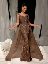 Load image into Gallery viewer, Ladies Dance Formal Dress Graceful Fashionable Elegant Long Lace Party Evening Dress