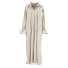 Load image into Gallery viewer, Gentle French Design Split Lace up Maxi Dress Women Office Long Linen Dress