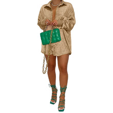 Load image into Gallery viewer, Women Clothing Nightclub Light Jacquard Dark Pattern Long Shirt Dress Top
