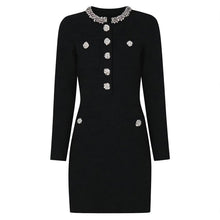 Load image into Gallery viewer, Spring Autumn Classic Knitted Net Red Popular Slim Fit Slimming Rhinestone Dress