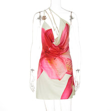 Load image into Gallery viewer, Women Dress Summer Swing Collar One Shoulder Crossbody Sexy Print Dress