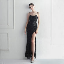 Load image into Gallery viewer, Positioning Floral Sequin Sexy Strap Tube Top Nightclub Dress Dinner Star Evening Dress