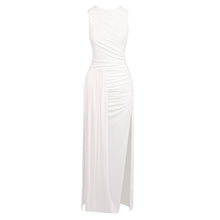 Load image into Gallery viewer, Hip Dress Summer Solid Color Dress round Neck Sleeveless Split Irregular Asymmetric Maxi Dress