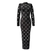 Load image into Gallery viewer, Long Sleeve Slim Heavy Embroidery Drilling Bandage One Piece Dress The Dinner Party Formal Dress