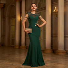 Load image into Gallery viewer, Women Clothing Advanced Sleeveless round Neck Sequ Slim Sheath Cocktail Fishtail Evening Dress