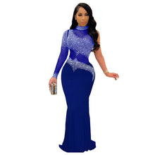 Load image into Gallery viewer, Sexy Rhinestone Mesh Slim Fit Dress Nightclub
