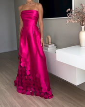 Load image into Gallery viewer, Stitching round Satin Sexy Tube Top High Waist Dress Evening Dress
