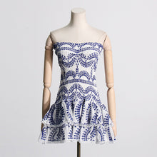 Load image into Gallery viewer, Spring Sexy Sexy Elastic Waist Tube Top Embroidered Ruffled Short Dress for Women