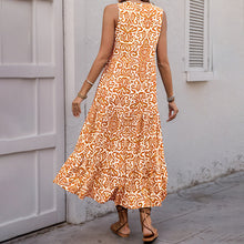 Load image into Gallery viewer, Summer Mid Length Sleeveless V neck Abstract Pattern Printing Dress