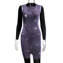 Load image into Gallery viewer, Rhinestone Fishnet Top Summer Popular Mesh Rhinestone Women Clothing Short Sleeve