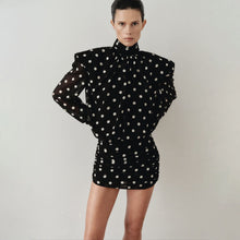 Load image into Gallery viewer, Women Clothing Polka Dot Design Turtleneck Backless Hip Wrapped Short Dress