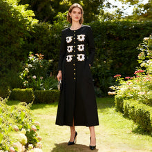 Load image into Gallery viewer, Long Sleeve round Neck Cardigan Autumn High Grade Fashionable All Match Waist Tight Contrast Color Dress