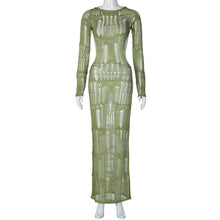Load image into Gallery viewer, Fall Best Seller in Sexy Backless Hollow Out Cutout out See through Long Sleeve Slim Long Woolen Dress for Women
